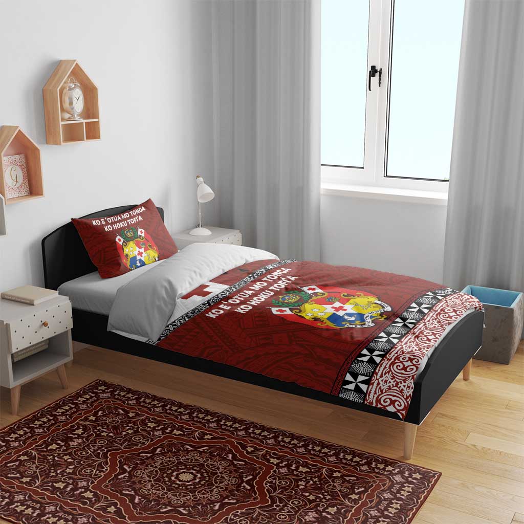 Tongan Culture Bedding Set Ngatu Art Tattoo and Emblem of Tonga