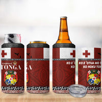 Tongan Culture 4 in 1 Can Cooler Tumbler Ngatu Art Tattoo and Emblem of Tonga LT03 - Polynesian Pride