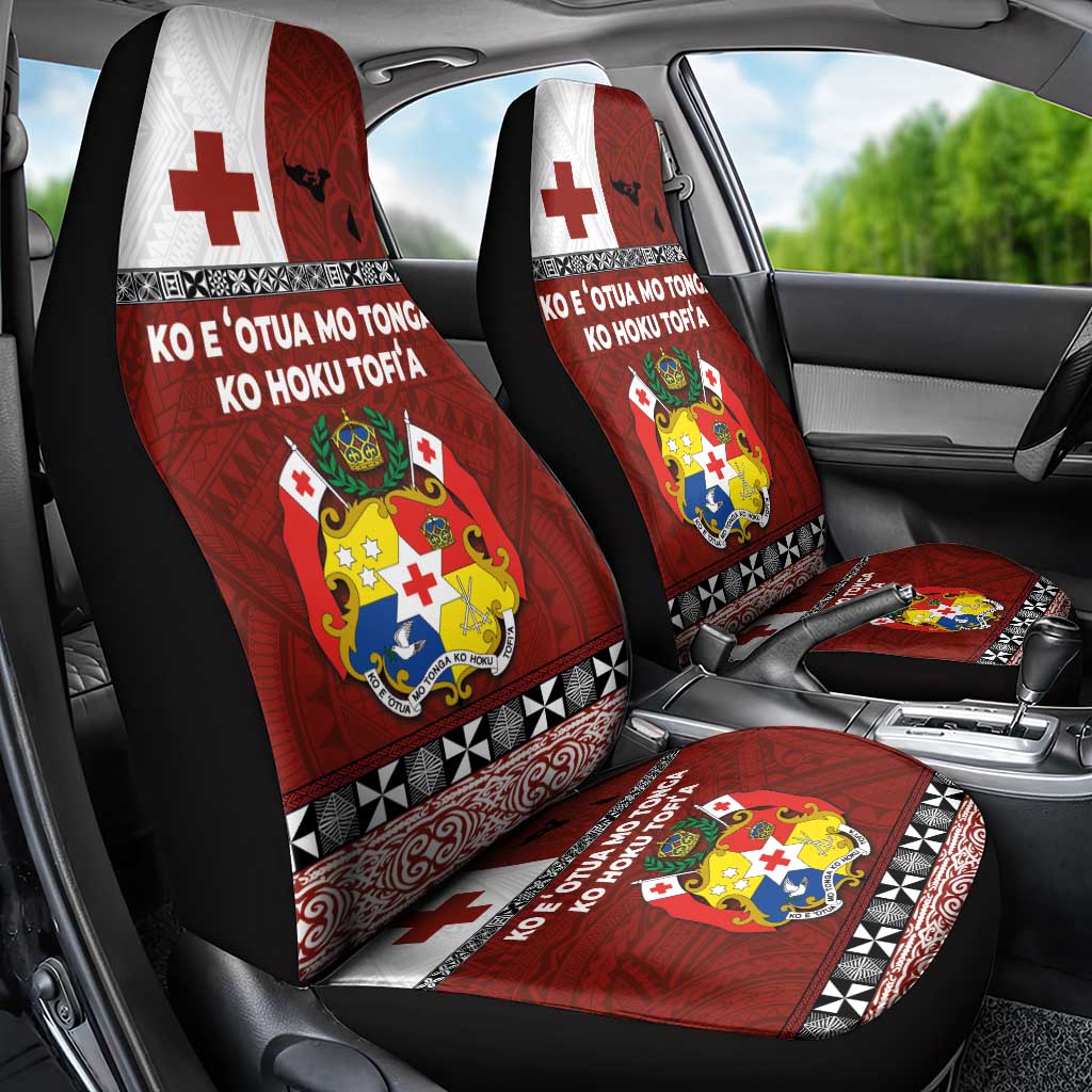 Tongan Culture Car Seat Cover Ngatu Art Tattoo and Emblem of Tonga LT03 - Polynesian Pride