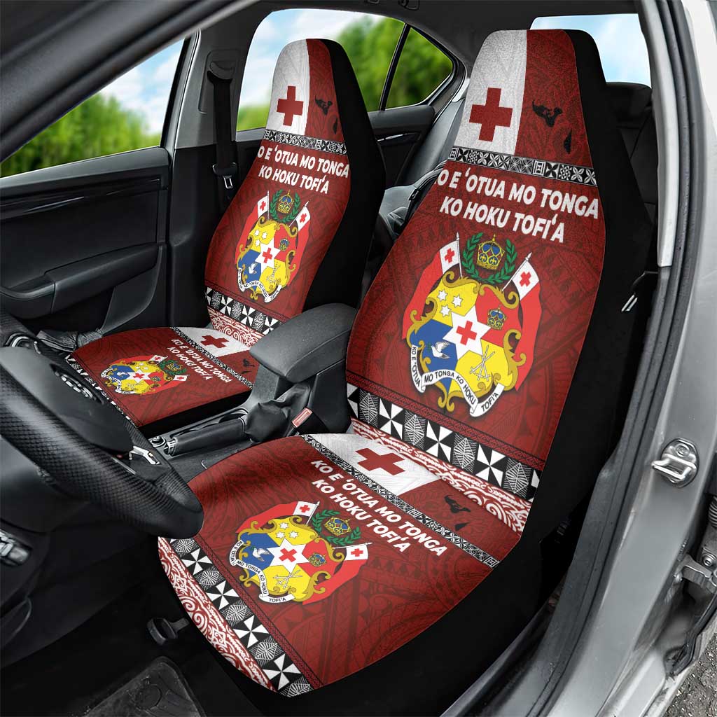 Tongan Culture Car Seat Cover Ngatu Art Tattoo and Emblem of Tonga LT03 - Polynesian Pride