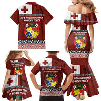 Tongan Culture Family Matching Mermaid Dress and Hawaiian Shirt Ngatu Art Tattoo and Emblem of Tonga LT03 - Polynesian Pride