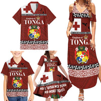 Tongan Culture Family Matching Summer Maxi Dress and Hawaiian Shirt Ngatu Art Tattoo and Emblem of Tonga LT03 - Polynesian Pride
