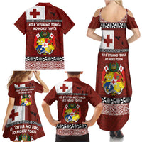 Tongan Culture Family Matching Summer Maxi Dress and Hawaiian Shirt Ngatu Art Tattoo and Emblem of Tonga LT03 - Polynesian Pride