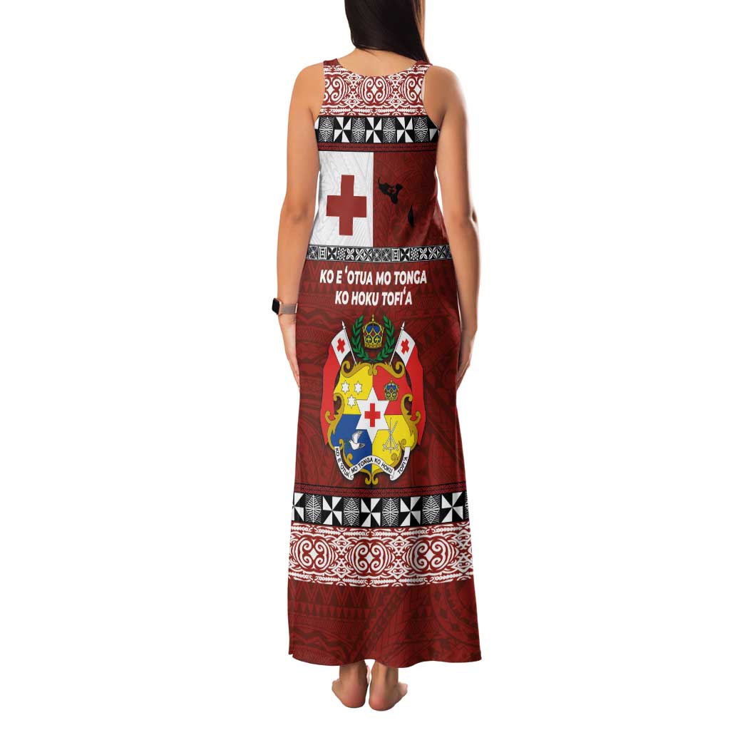 Tongan Culture Family Matching Tank Maxi Dress and Hawaiian Shirt Ngatu Art Tattoo and Emblem of Tonga LT03 - Polynesian Pride