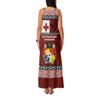 Tongan Culture Family Matching Tank Maxi Dress and Hawaiian Shirt Ngatu Art Tattoo and Emblem of Tonga LT03 - Polynesian Pride