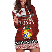 Tongan Culture Hoodie Dress Ngatu Art Tattoo and Emblem of Tonga LT03 Red - Polynesian Pride