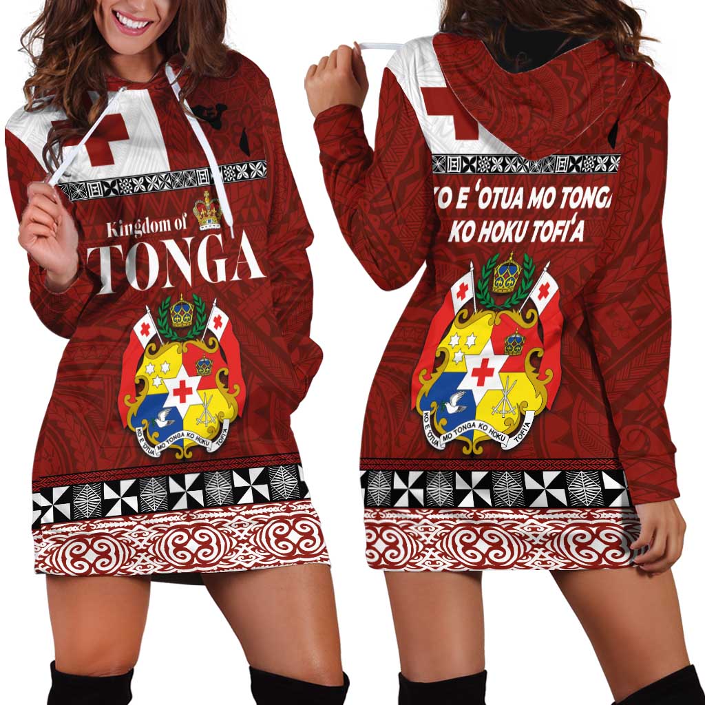 Tongan Culture Hoodie Dress Ngatu Art Tattoo and Emblem of Tonga LT03 - Polynesian Pride