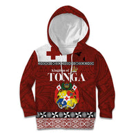 Tongan Culture Kid Hoodie Ngatu Art Tattoo and Emblem of Tonga LT03 Hoodie Red - Polynesian Pride