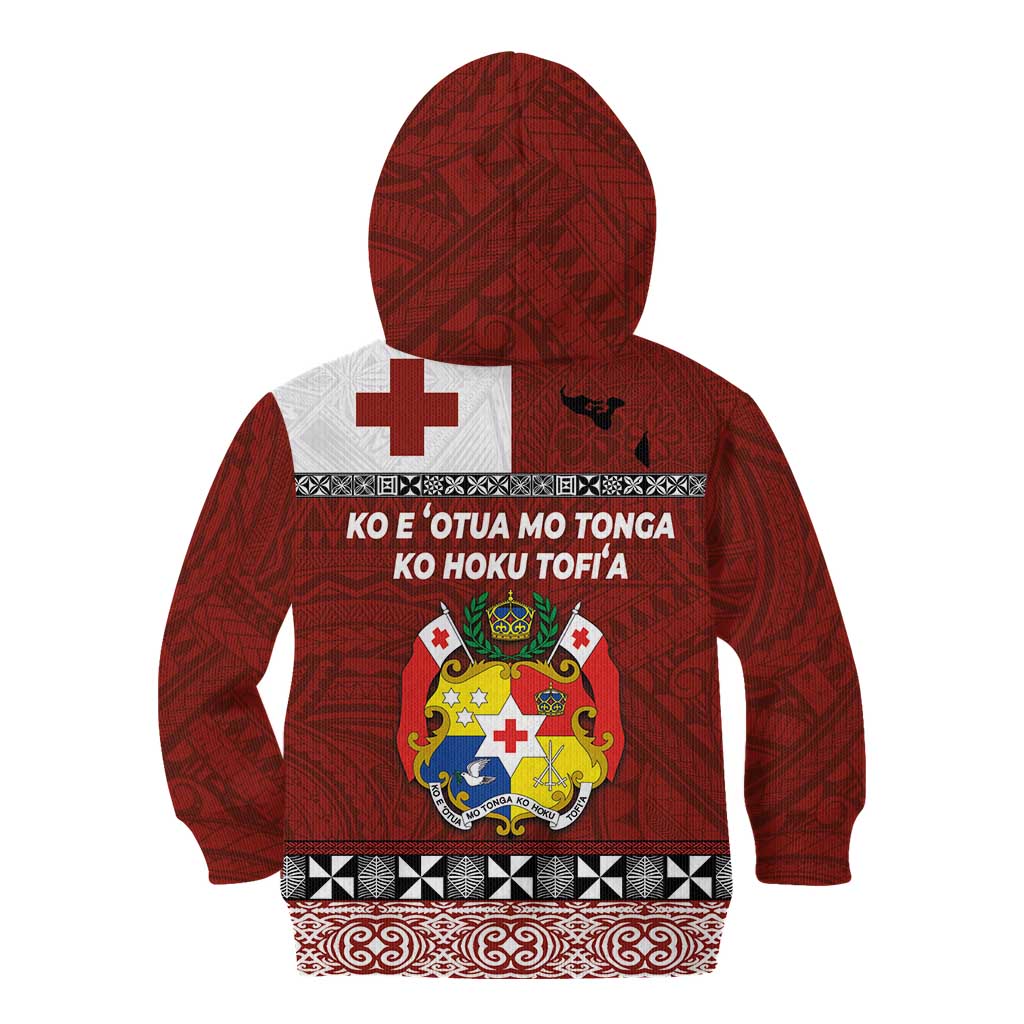 Tongan Culture Kid Hoodie Ngatu Art Tattoo and Emblem of Tonga LT03 - Polynesian Pride