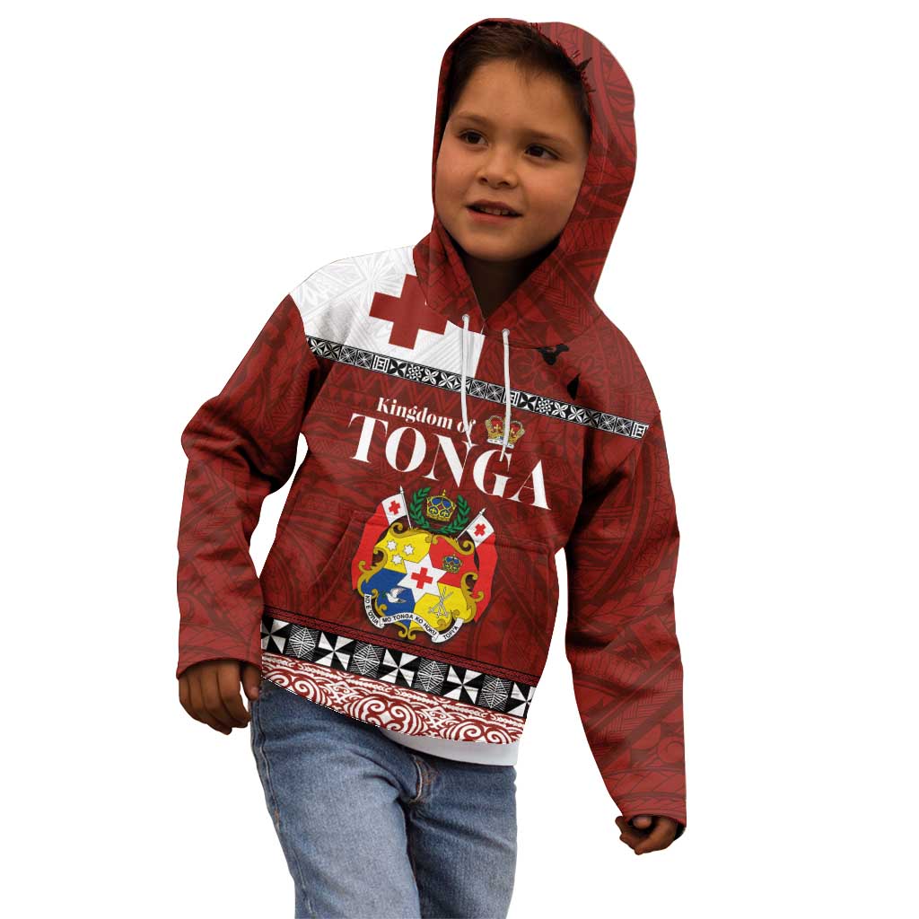 Tongan Culture Kid Hoodie Ngatu Art Tattoo and Emblem of Tonga LT03 - Polynesian Pride
