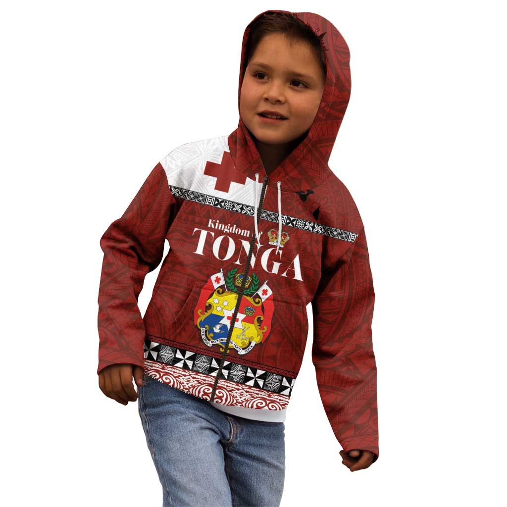 Tongan Culture Kid Hoodie Ngatu Art Tattoo and Emblem of Tonga LT03 - Polynesian Pride