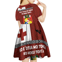 Tongan Culture Kid Short Sleeve Dress Ngatu Art Tattoo and Emblem of Tonga LT03 - Polynesian Pride
