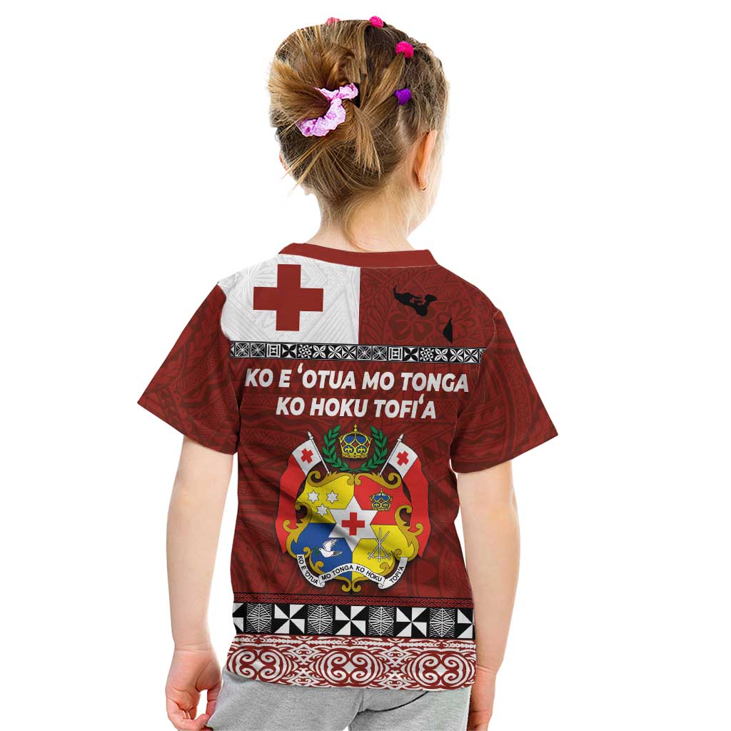 Tongan Culture Kid T Shirt Ngatu Art Tattoo and Emblem of Tonga LT03 - Polynesian Pride