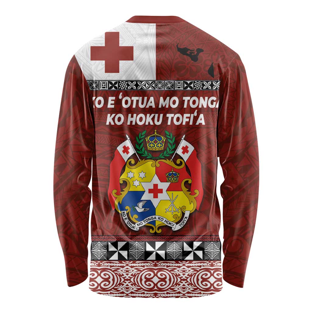 Tongan Culture Long Sleeve Shirt Ngatu Art Tattoo and Emblem of Tonga LT03 - Polynesian Pride