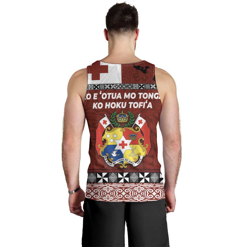 Tongan Culture Men Tank Top Ngatu Art Tattoo and Emblem of Tonga LT03 - Polynesian Pride