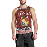 Tongan Culture Men Tank Top Ngatu Art Tattoo and Emblem of Tonga LT03 - Polynesian Pride