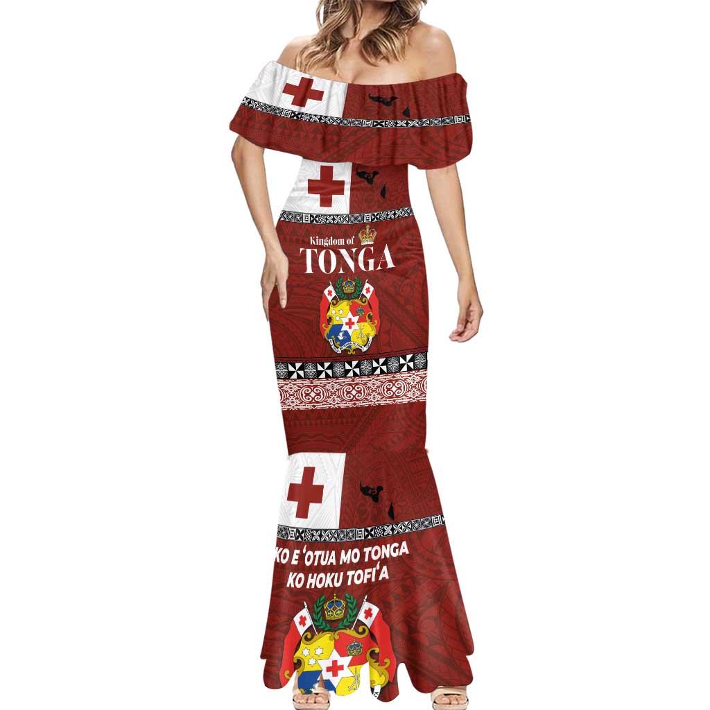 Tongan Culture Mermaid Dress Ngatu Art Tattoo and Emblem of Tonga LT03 - Polynesian Pride