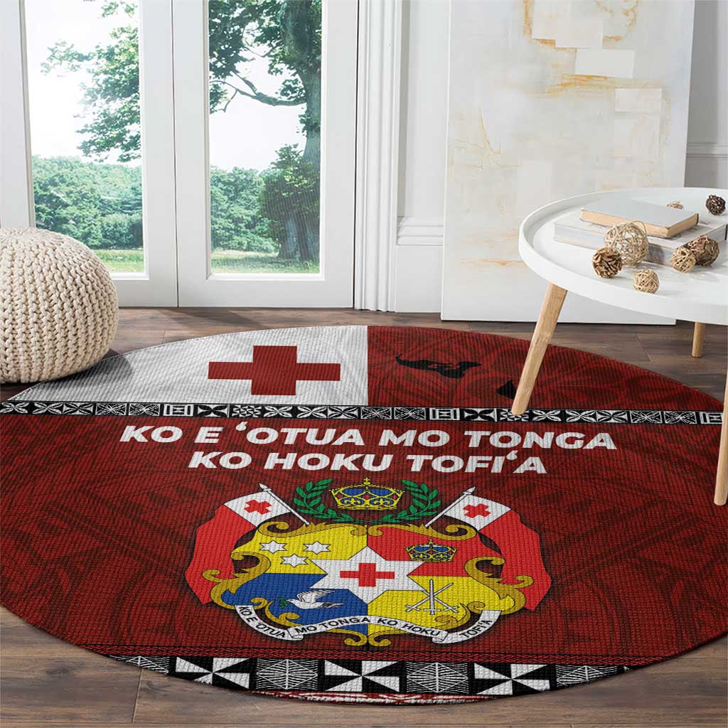 Tongan Culture Round Carpet Ngatu Art Tattoo and Emblem of Tonga LT03 - Polynesian Pride