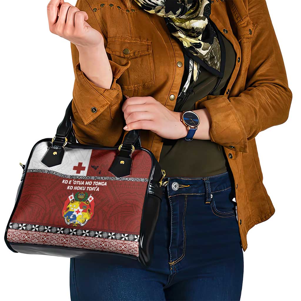 Tongan Culture Shoulder Handbag Ngatu Art Tattoo and Emblem of Tonga LT03 - Polynesian Pride