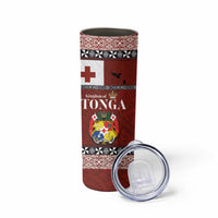 Tongan Culture Skinny Tumbler Ngatu Art Tattoo and Emblem of Tonga LT03 - Polynesian Pride