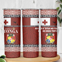 Tongan Culture Skinny Tumbler Ngatu Art Tattoo and Emblem of Tonga LT03 - Polynesian Pride