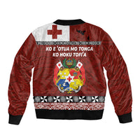 Tongan Culture Sleeve Zip Bomber Jacket Ngatu Art Tattoo and Emblem of Tonga LT03 - Polynesian Pride