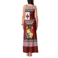 Tongan Culture Tank Maxi Dress Ngatu Art Tattoo and Emblem of Tonga LT03 - Polynesian Pride