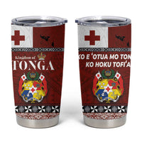 Tongan Culture Tumbler Cup Ngatu Art Tattoo and Emblem of Tonga LT03 Red - Polynesian Pride