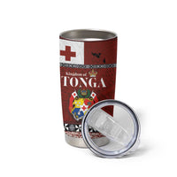 Tongan Culture Tumbler Cup Ngatu Art Tattoo and Emblem of Tonga LT03 - Polynesian Pride