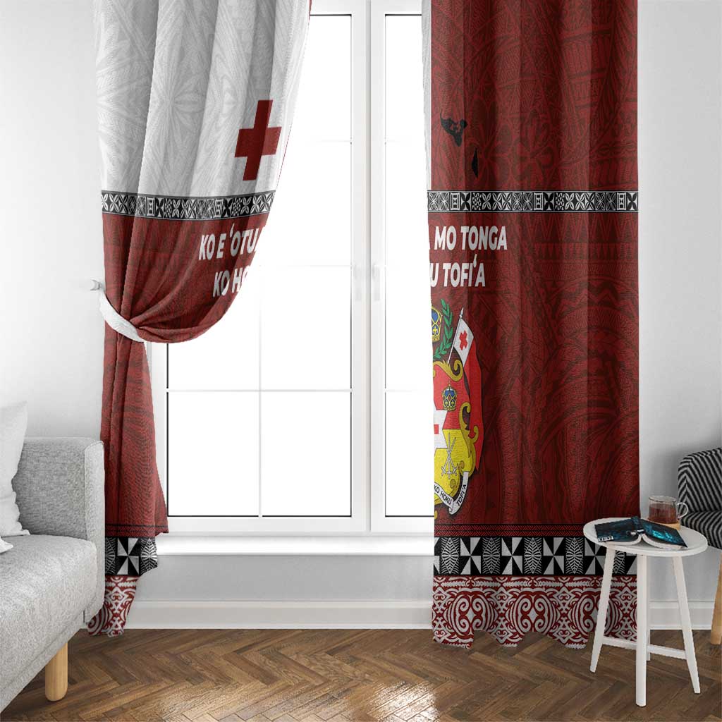Tongan Culture Window Curtain Ngatu Art Tattoo and Emblem of Tonga LT03 - Polynesian Pride
