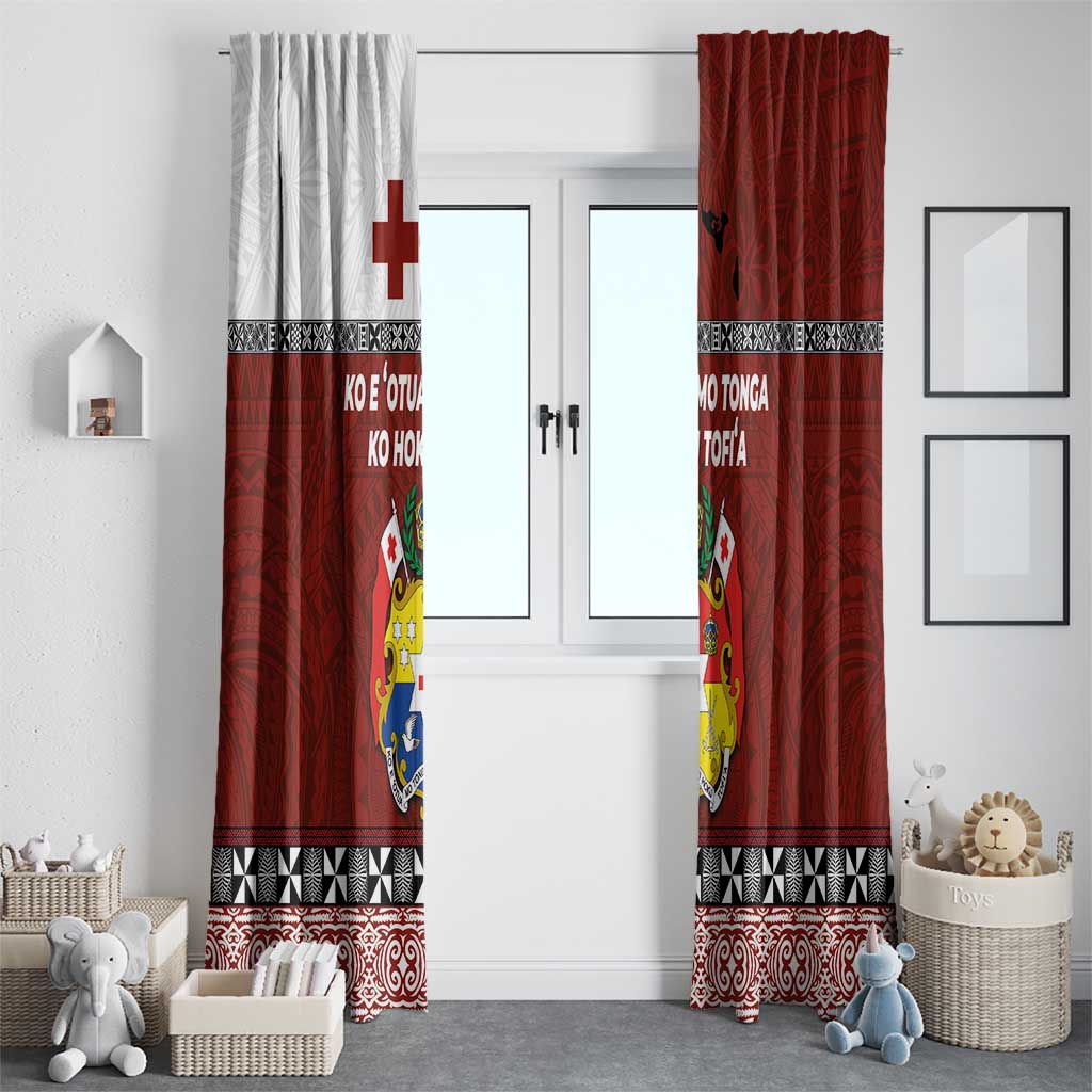 Tongan Culture Window Curtain Ngatu Art Tattoo and Emblem of Tonga LT03 - Polynesian Pride