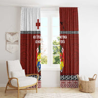 Tongan Culture Window Curtain Ngatu Art Tattoo and Emblem of Tonga LT03 - Polynesian Pride