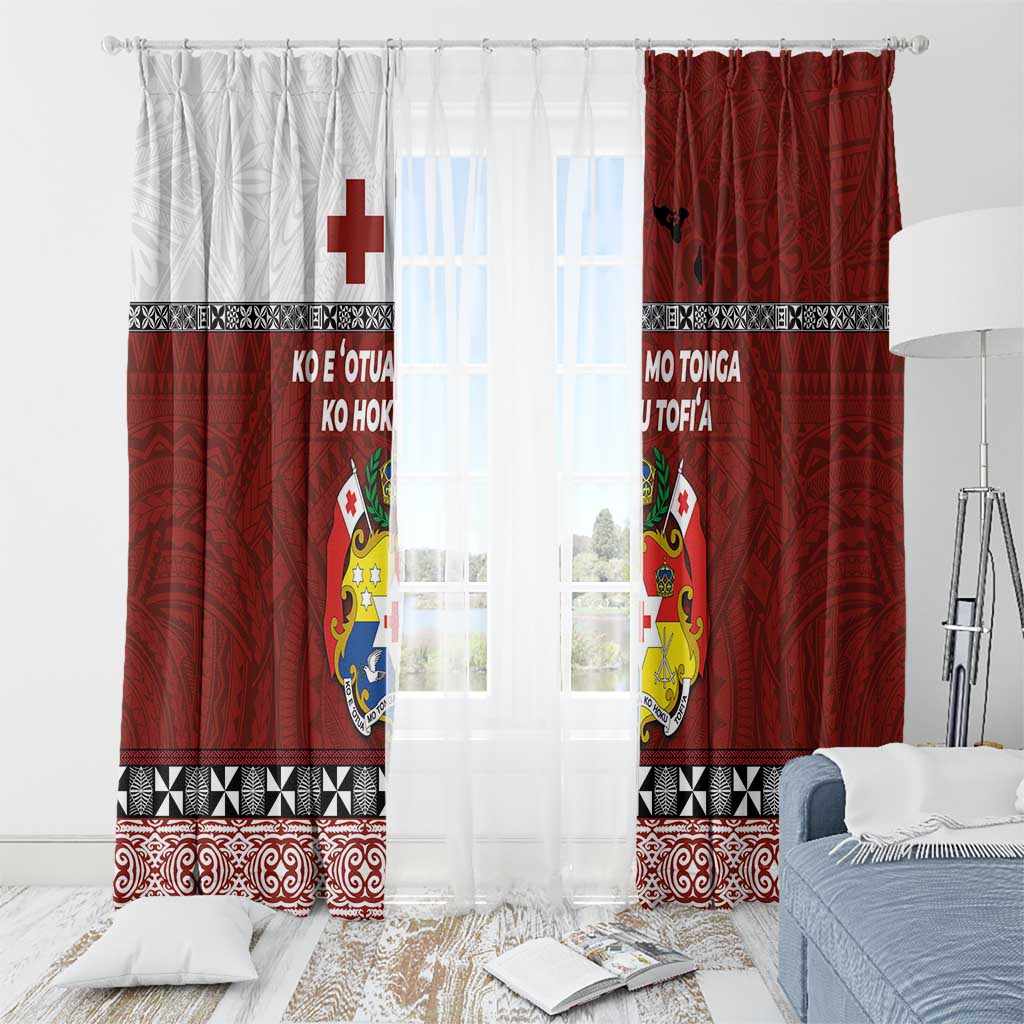 Tongan Culture Window Curtain Ngatu Art Tattoo and Emblem of Tonga LT03 - Polynesian Pride