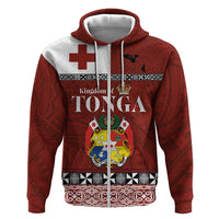 Tongan Culture Zip Hoodie Ngatu Art Tattoo and Emblem of Tonga LT03 Zip Hoodie Red - Polynesian Pride