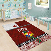 Tongan Christmas Area Rug Kilisimasi Fiefia with Ngatu Art Tattoo LT03 - Polynesian Pride
