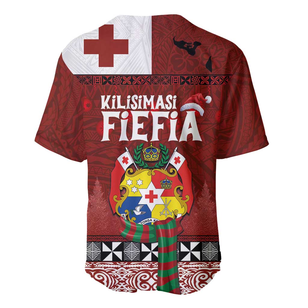 Tongan Christmas Baseball Jersey Kilisimasi Fiefia with Ngatu Art Tattoo LT03 - Polynesian Pride