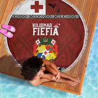 Tongan Christmas Beach Blanket Kilisimasi Fiefia with Ngatu Art Tattoo LT03 - Polynesian Pride