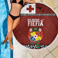 Tongan Christmas Beach Blanket Kilisimasi Fiefia with Ngatu Art Tattoo LT03 - Polynesian Pride