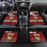 Tongan Christmas Car Mats Kilisimasi Fiefia with Ngatu Art Tattoo LT03 Set 4pcs Red - Polynesian Pride