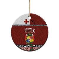 Tongan Christmas Ceramic Ornament Kilisimasi Fiefia with Ngatu Art Tattoo LT03 - Polynesian Pride