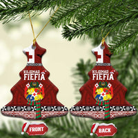 Tongan Christmas Ceramic Ornament Kilisimasi Fiefia with Ngatu Art Tattoo LT03 Christmas Tree Red - Polynesian Pride