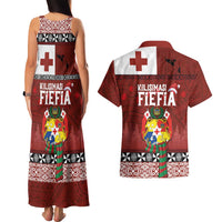Tongan Christmas Couples Matching Tank Maxi Dress and Hawaiian Shirt Kilisimasi Fiefia with Ngatu Art Tattoo LT03 - Polynesian Pride