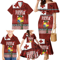 Tongan Christmas Family Matching Mermaid Dress and Hawaiian Shirt Kilisimasi Fiefia with Ngatu Art Tattoo LT03 - Polynesian Pride