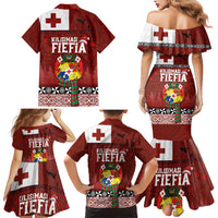 Tongan Christmas Family Matching Mermaid Dress and Hawaiian Shirt Kilisimasi Fiefia with Ngatu Art Tattoo LT03 - Polynesian Pride