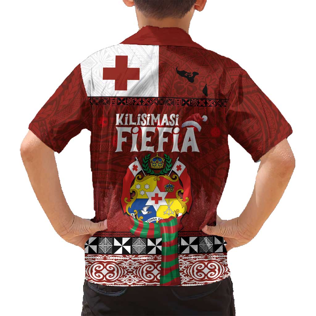 Tongan Christmas Family Matching Off Shoulder Maxi Dress and Hawaiian Shirt Kilisimasi Fiefia with Ngatu Art Tattoo LT03 - Polynesian Pride