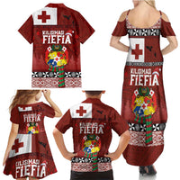 Tongan Christmas Family Matching Summer Maxi Dress and Hawaiian Shirt Kilisimasi Fiefia with Ngatu Art Tattoo LT03 - Polynesian Pride