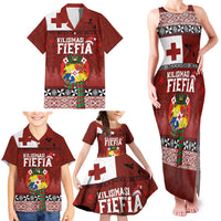 Tongan Christmas Family Matching Tank Maxi Dress and Hawaiian Shirt Kilisimasi Fiefia with Ngatu Art Tattoo LT03 - Polynesian Pride
