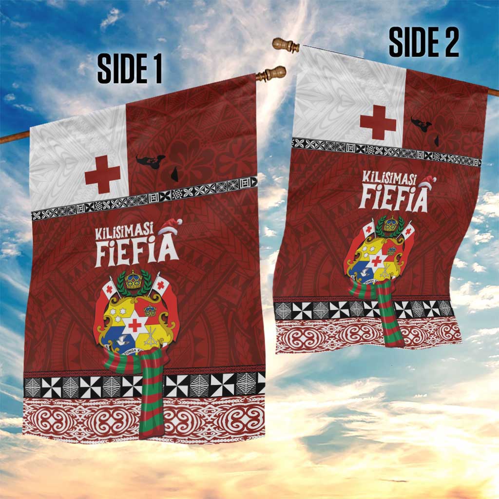 Tongan Christmas Garden Flag Kilisimasi Fiefia with Ngatu Art Tattoo LT03 - Polynesian Pride
