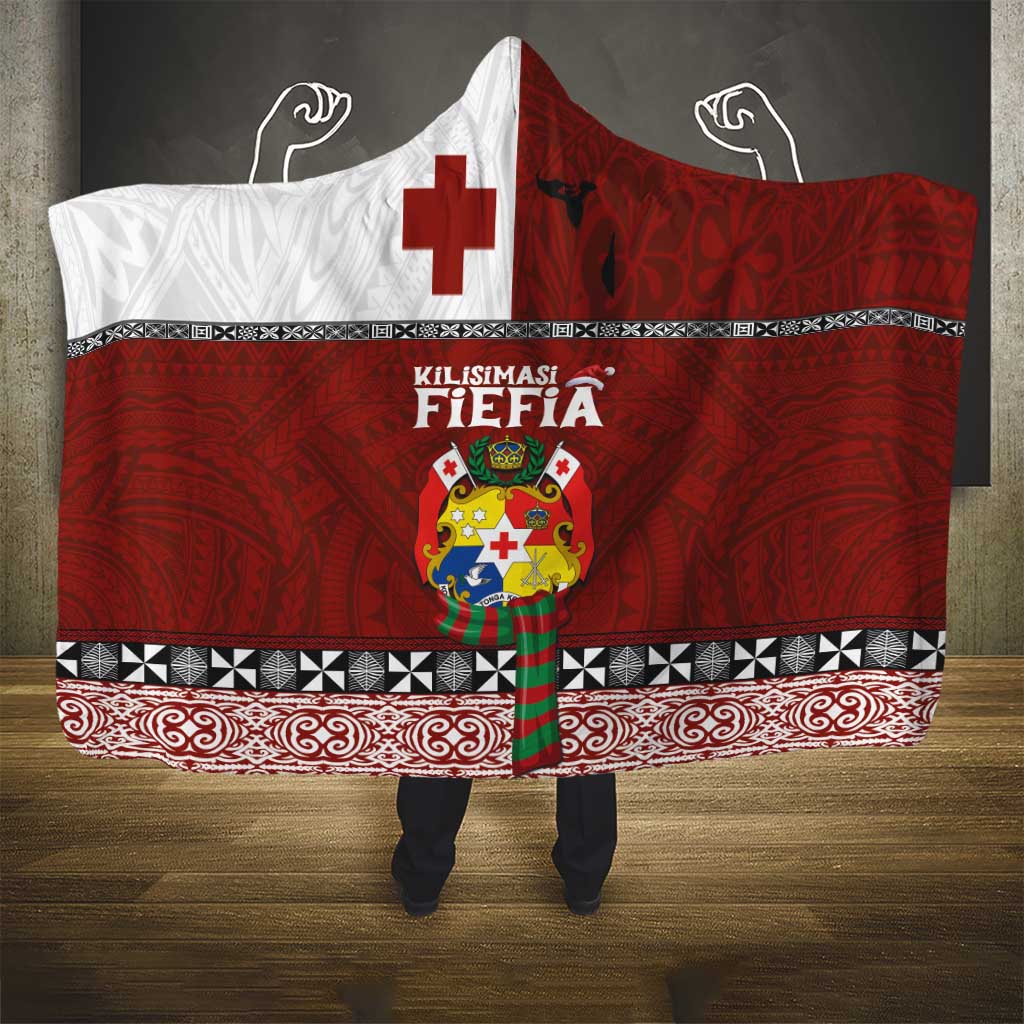 Tongan Christmas Hooded Blanket Kilisimasi Fiefia with Ngatu Art Tattoo LT03 - Polynesian Pride
