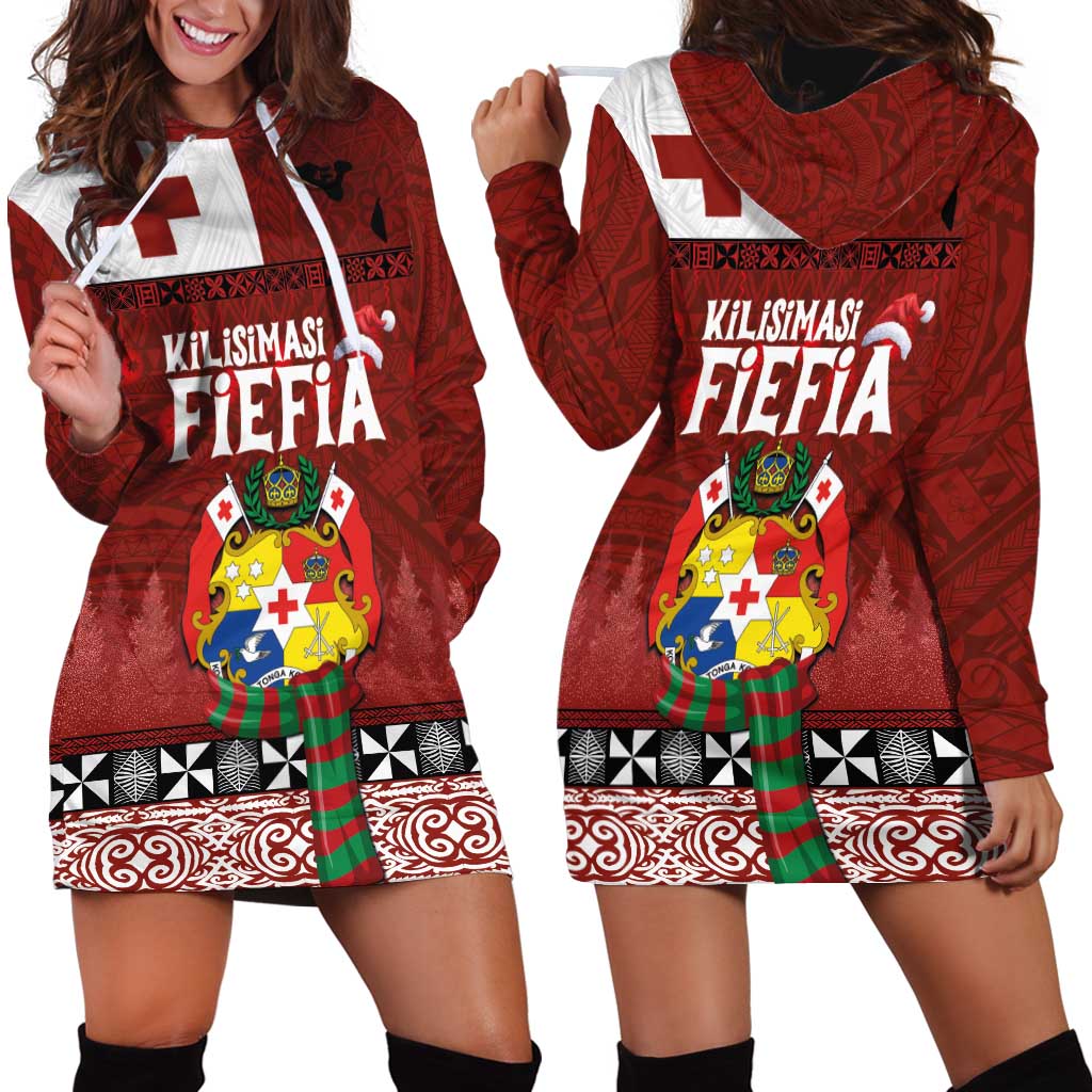 Tongan Christmas Hoodie Dress Kilisimasi Fiefia with Ngatu Art Tattoo LT03 - Polynesian Pride